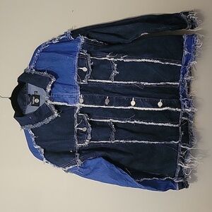 Blue Denim Jacket with Fringe